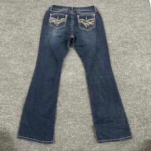 ND Weekend Jeans Womens Size 12 Dark Wash Bootcut Embellished Stretch Denim